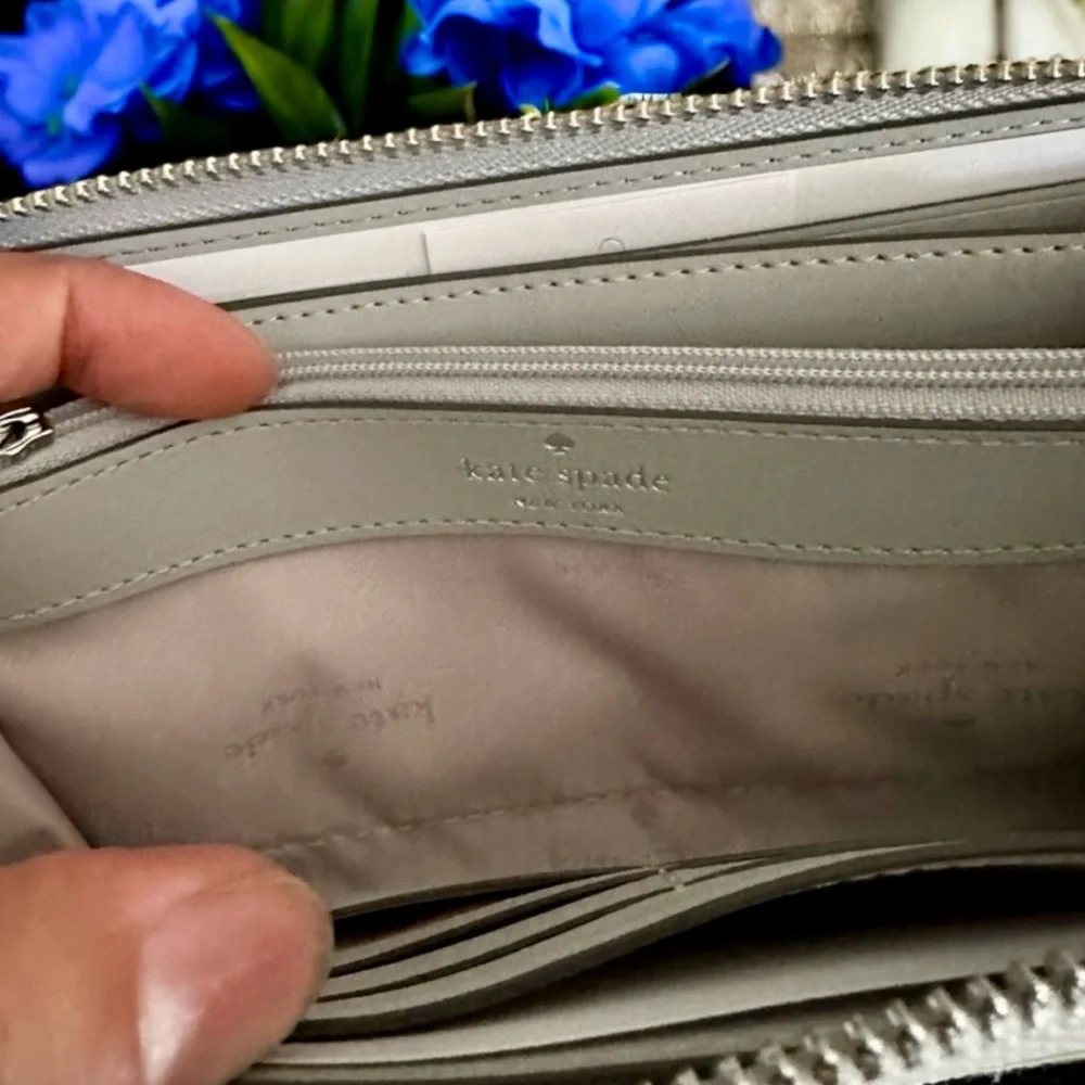 New! Kate Spade Silver Glitter Large Continental Wallet – Lunar Light (NWOT) - Picture 8 of 10
